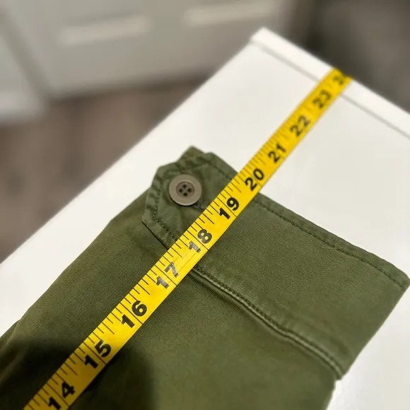 BOYISH Women’s The Camden Denim Cropped Utility Jacket Army Green Sz XS