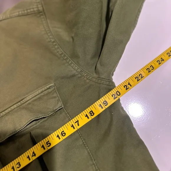BOYISH Women’s The Camden Denim Cropped Utility Jacket Army Green Sz XS