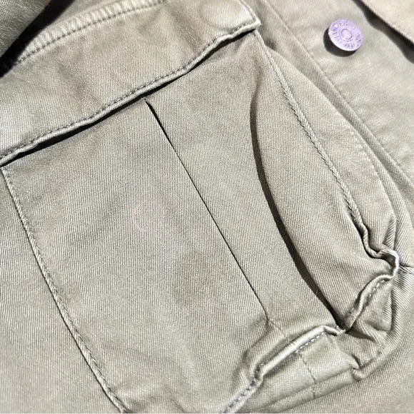 BOYISH Women’s The Camden Denim Cropped Utility Jacket Army Green Sz XS