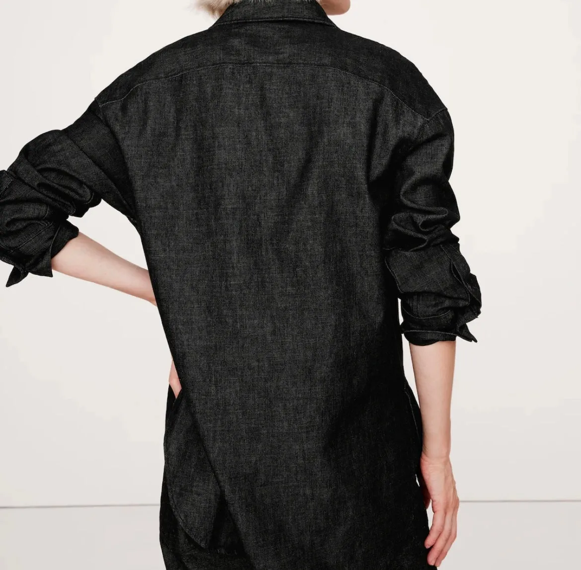 BR oversized denim button up - L