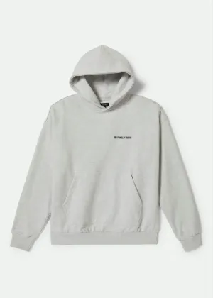 BRIXTON Embroidered Heavy Weight Hood - Heather Grey Ash