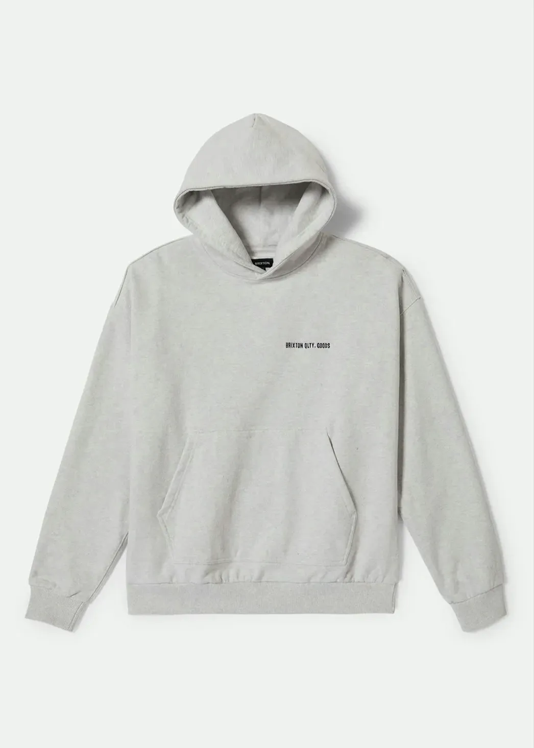 BRIXTON Embroidered Heavy Weight Hood - Heather Grey Ash