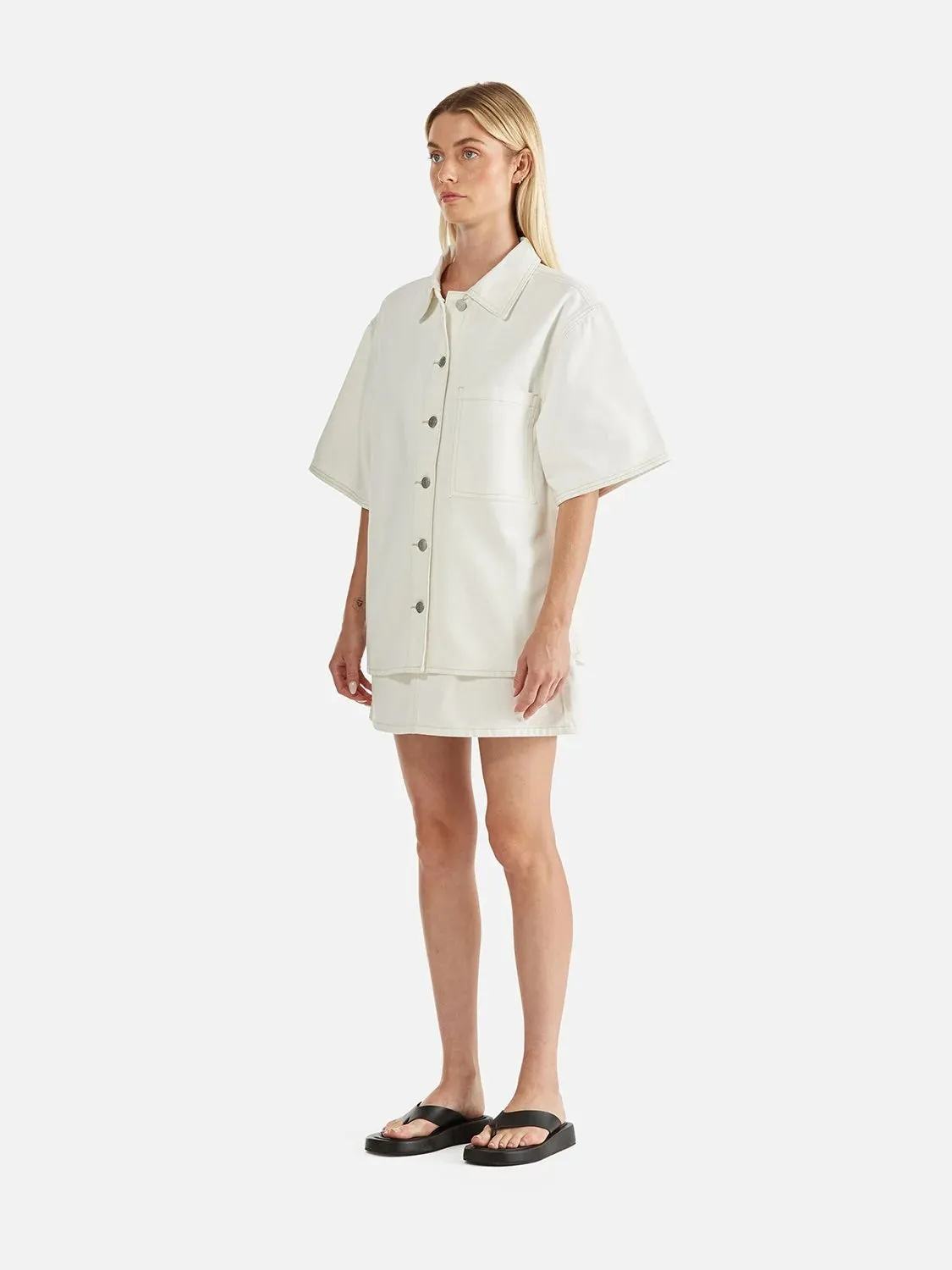 Brooke Denim Shirt WHITE