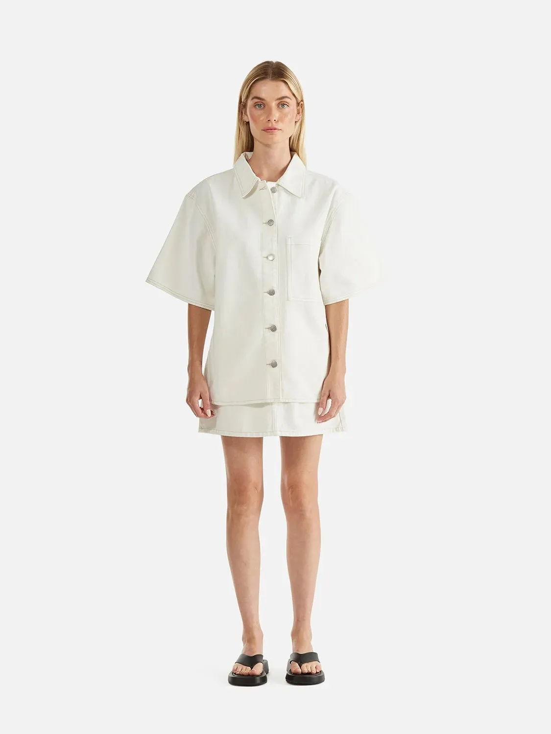 Brooke Denim Shirt WHITE