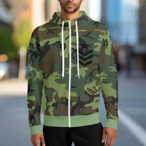 Camouflage Cry Havoc Graphic Full Zip Turtleneck Hoodie Streetwear