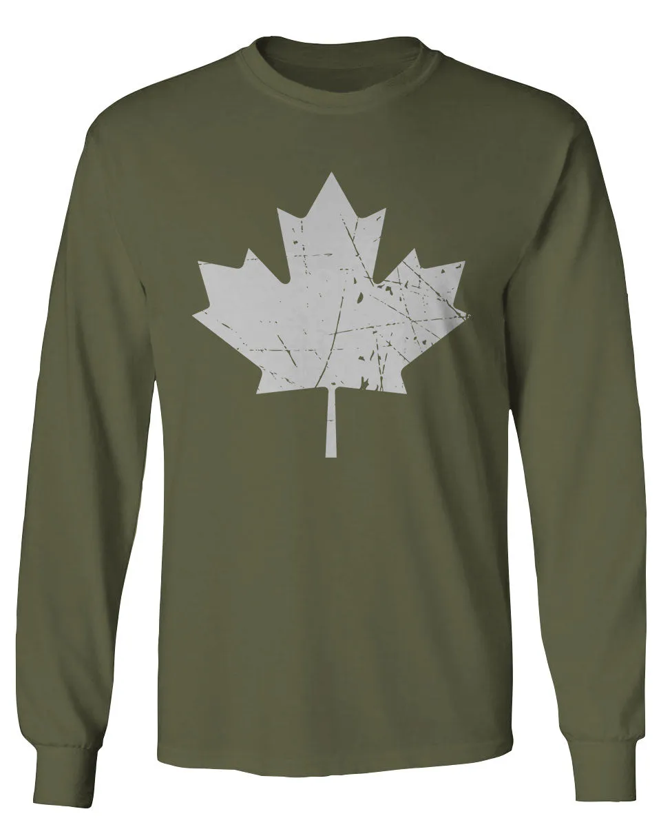 Canada Flag Maple Leaf Canadian Pride Retro Vintage Style mens Long sleeve t shirt