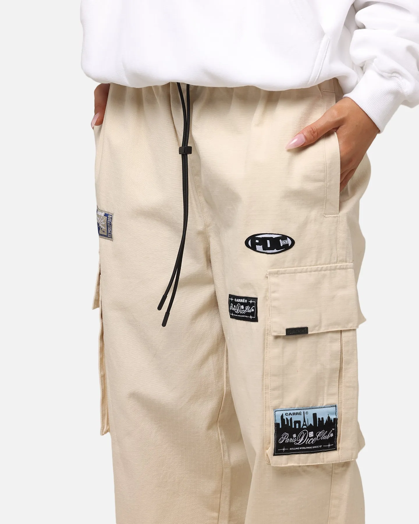 Carre Patchwork Cargo Jogger Cream