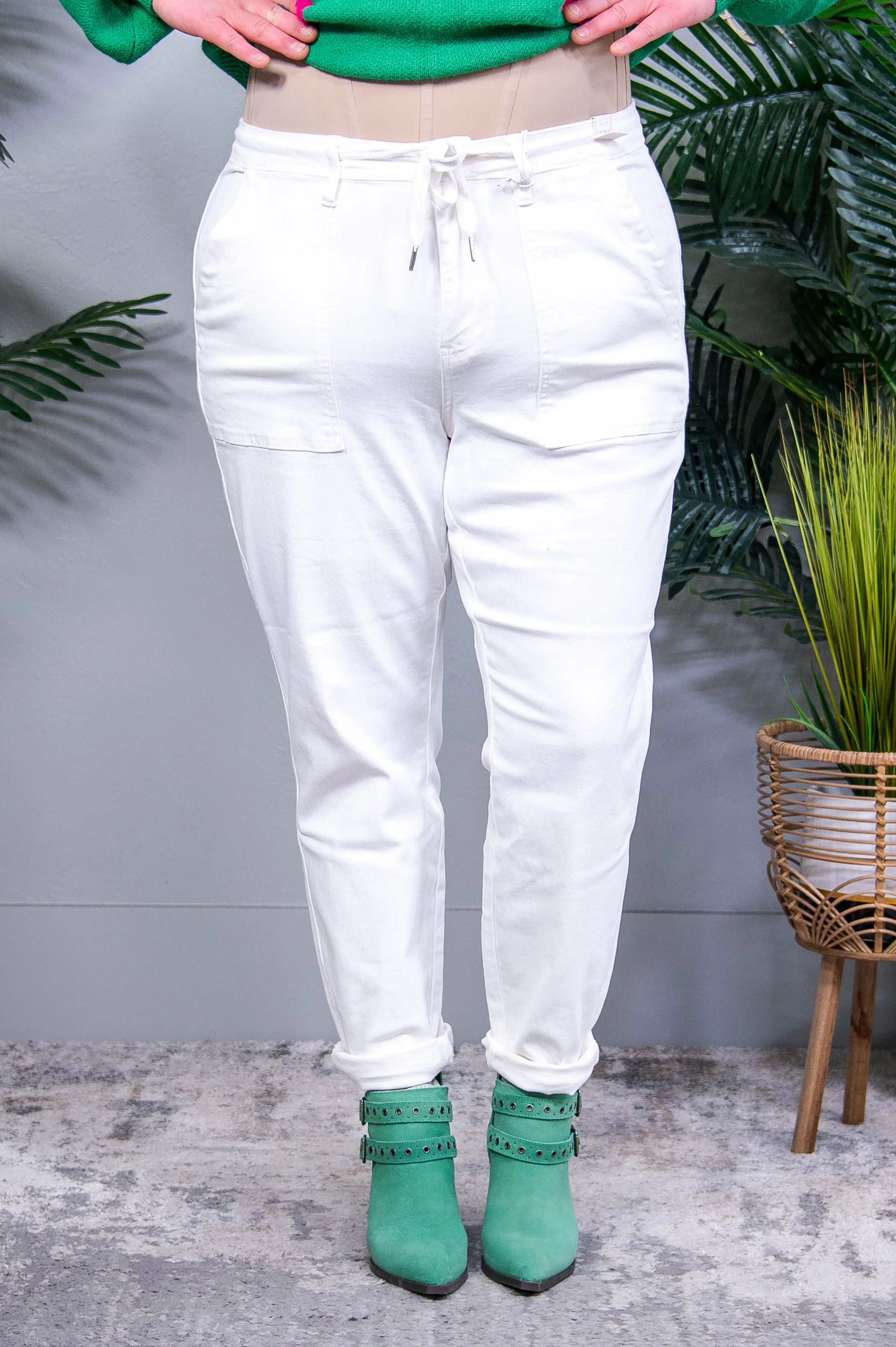 Charlene High Rise Jogger in Ecru