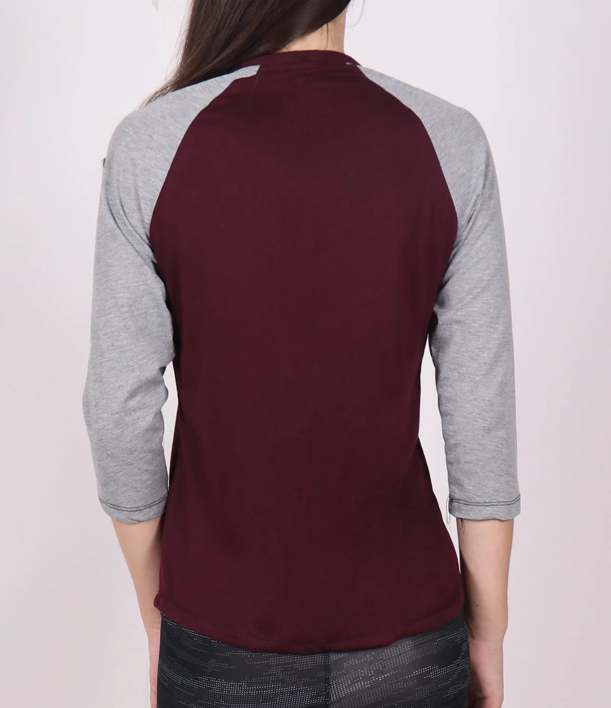 Cherry Grey 3/4th Sleeve Cotton T-Shirt