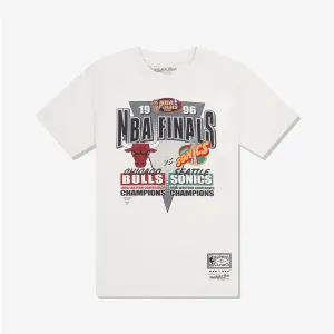 Chicago Bulls Vs Seattle Supersonics 1996 NBA Finals Tee - Vintage White