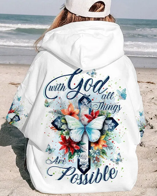 Christianartbag Clothing, With God All Things Are Possible Women's All Over Print Shirt, Graphic Hoodie, Christian Clothing, Christmas Gift, CABCT02141123.