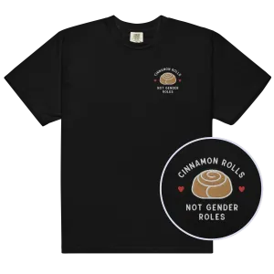 Cinnamon Rolls Not Gender Roles Embroidered Premium T-Shirt