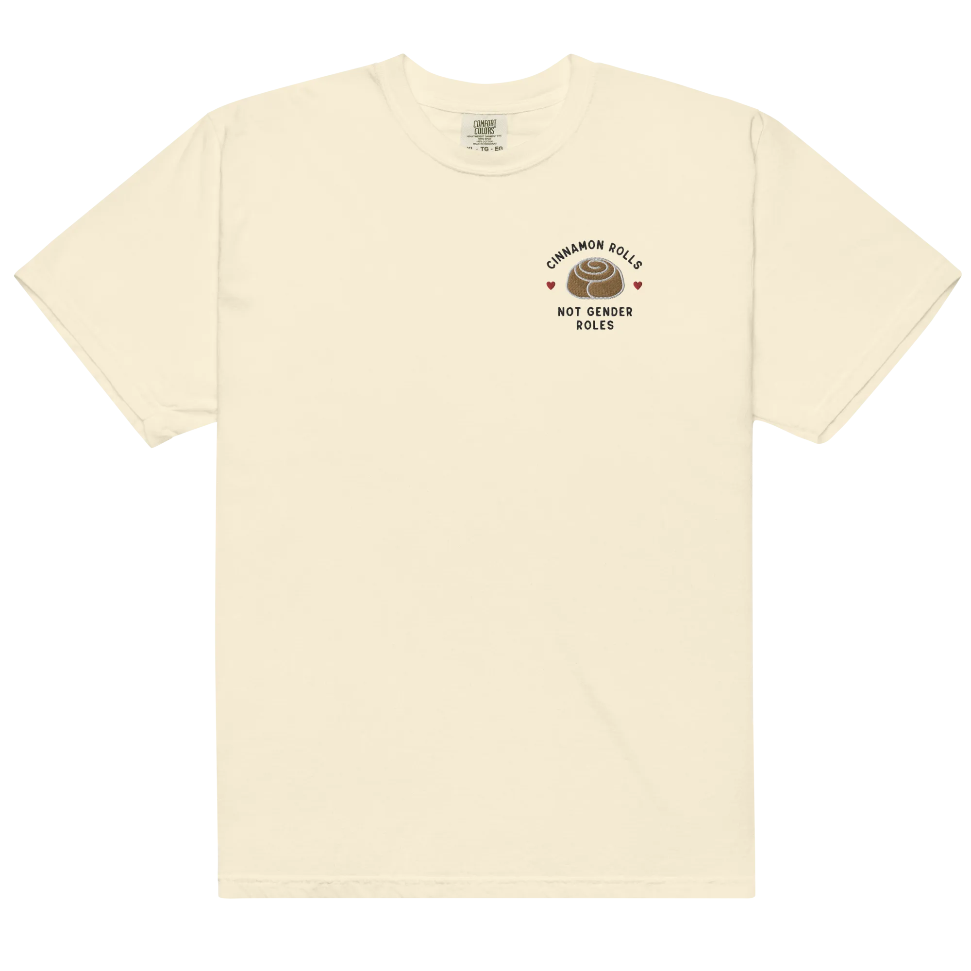 Cinnamon Rolls Not Gender Roles Embroidered Premium T-Shirt