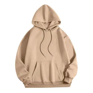 Closeout Oversized Hoodies for Women Men Casual Long Sleeve Drawstring Pocket Y2K Hooded Sweatshirt 2024 Fashion Comfort HoodieKhakiXL