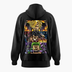 Colored Monster Trio Sanji Luffy Zoro Oversized Hoodie