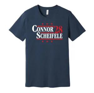 Connor & Scheifele '28 - Winnipeg Hockey Political Campaign Parody T-Shirt - Hyper Than Hype Shirts