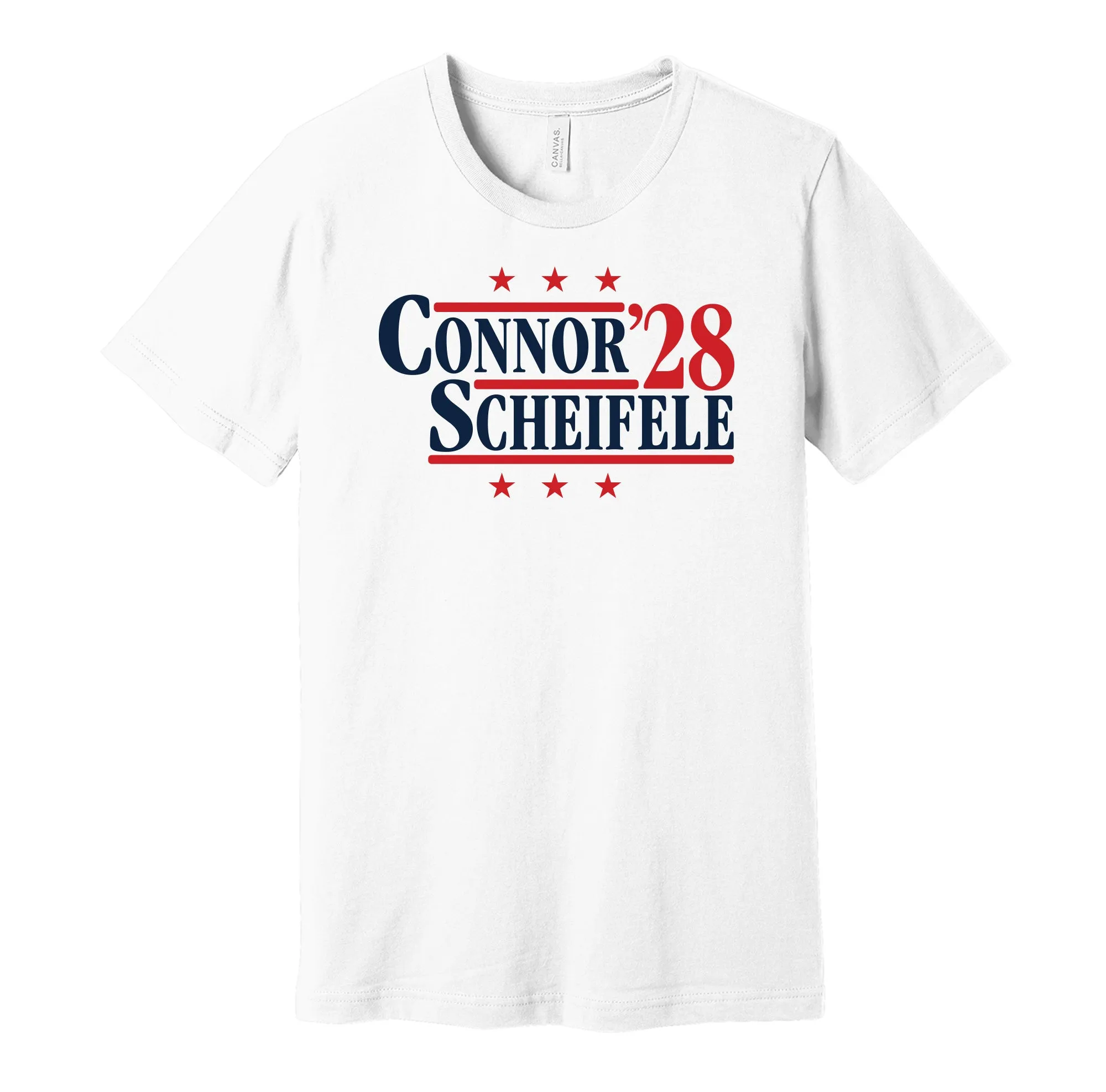Connor & Scheifele '28 - Winnipeg Hockey Political Campaign Parody T-Shirt - Hyper Than Hype Shirts