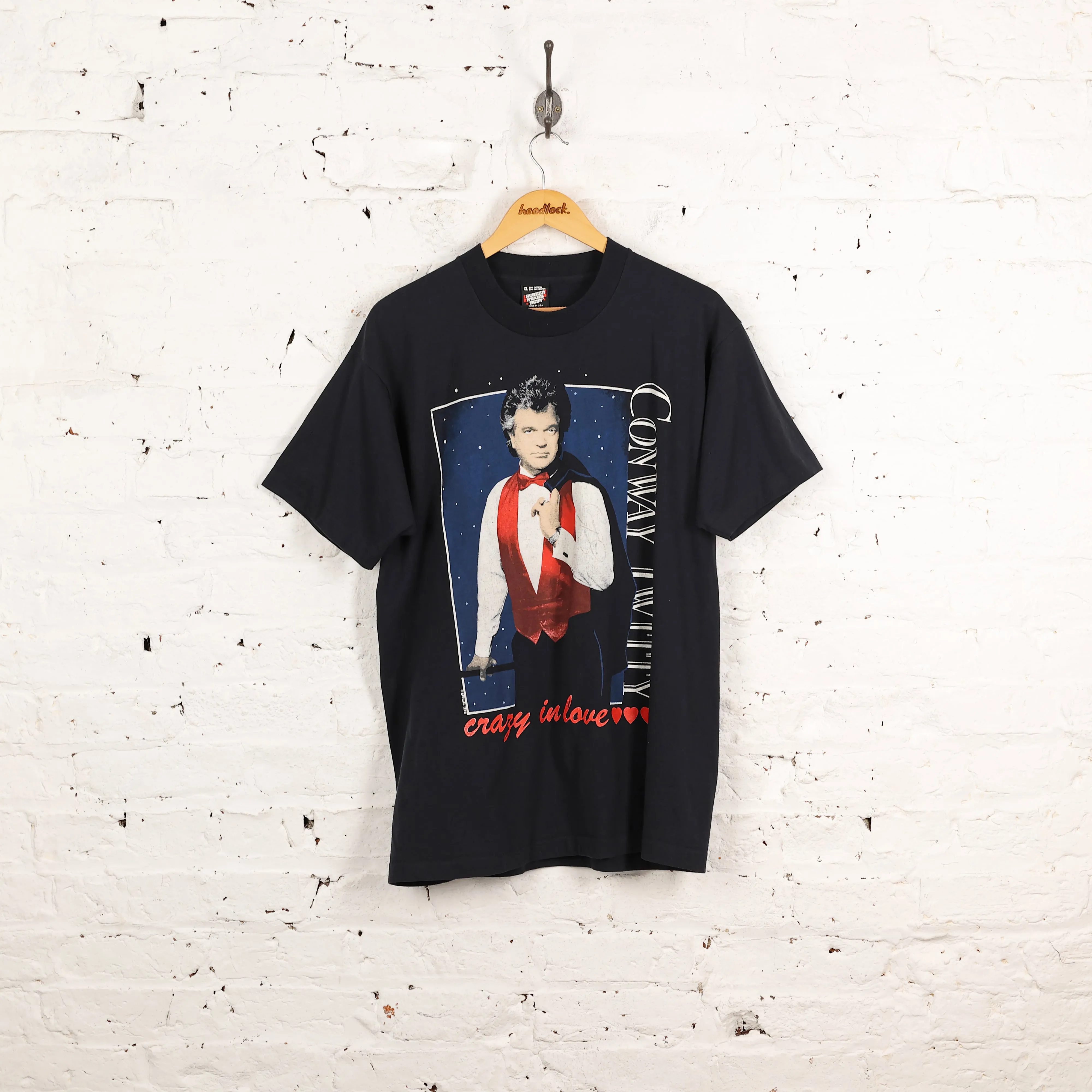 Conway Twitty Crazy in Love T Shirt - Black - XL