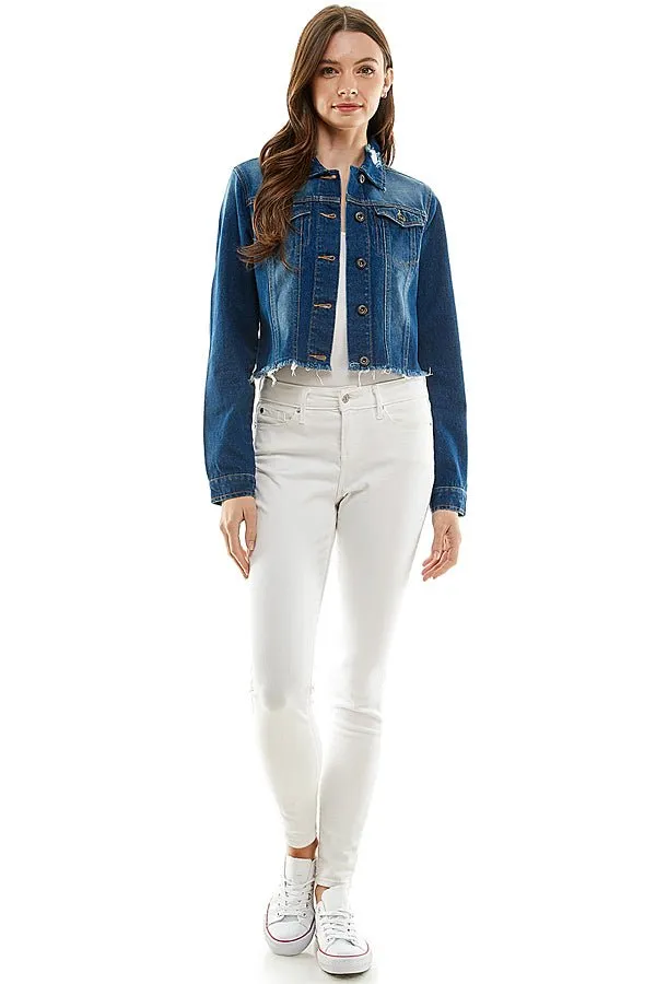 Cotton Distressed Denim Jacket