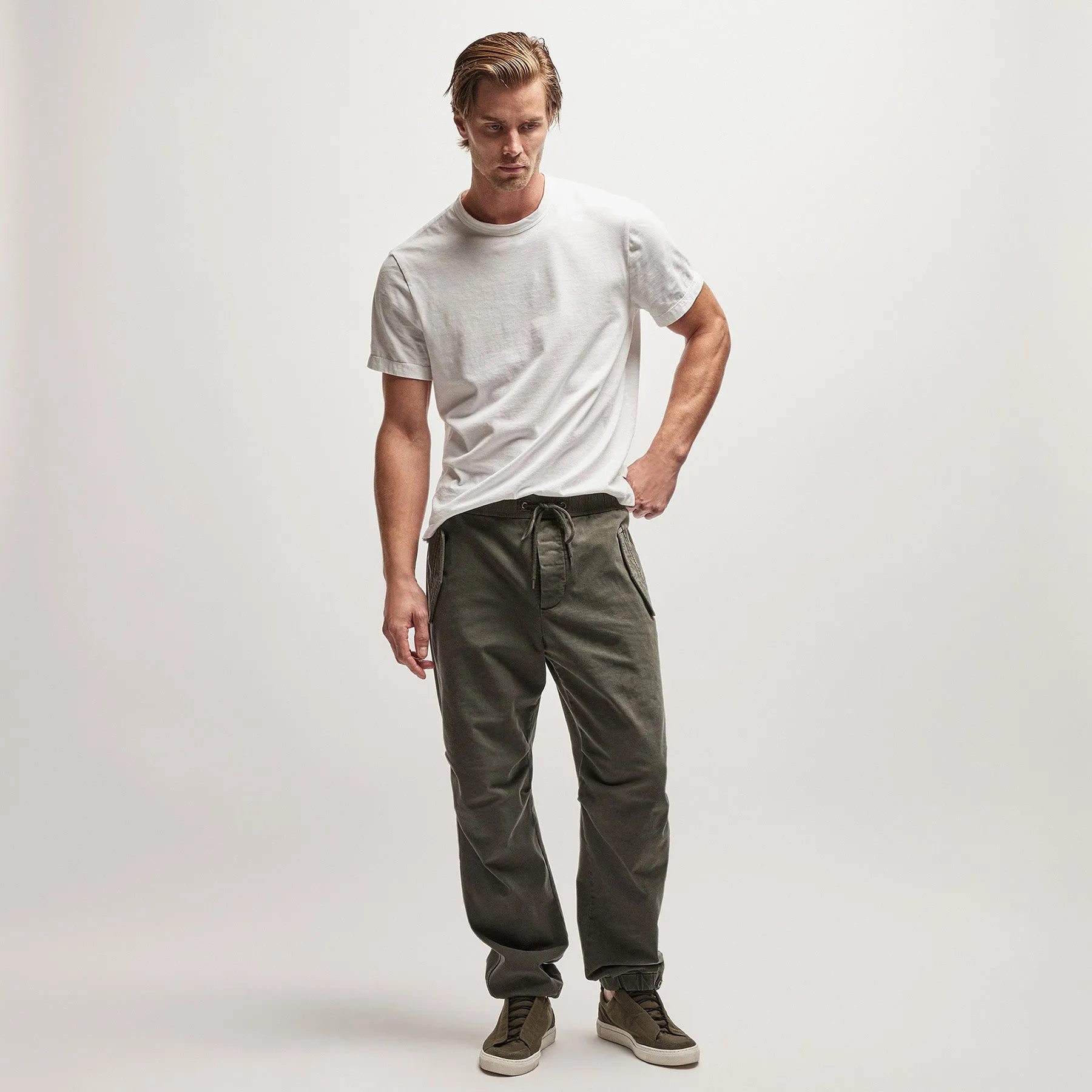 Cotton Terry Flight Pant - Dark Olive Pigment