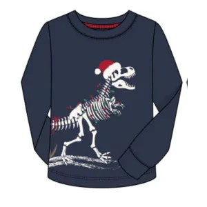 CR Sports Boys Christmas Dino Long Sleeve - Glow in the Dark