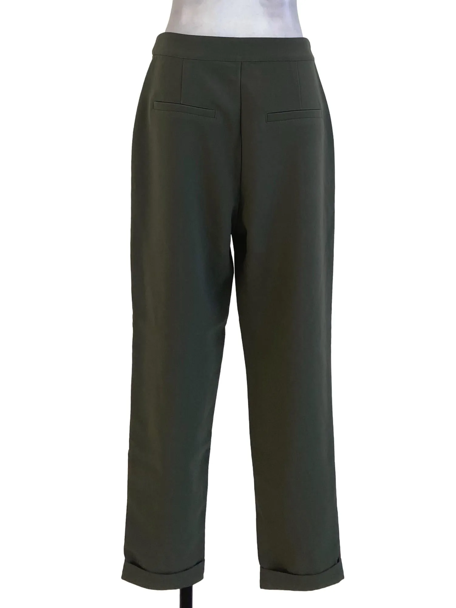 Crocodile Green Pegged Cuffed Pants