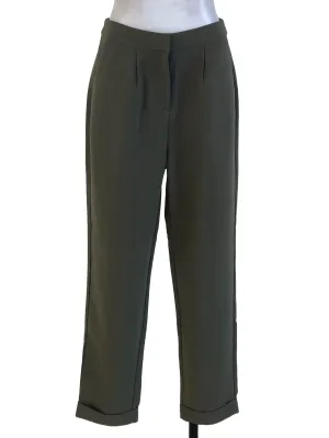 Crocodile Green Pegged Cuffed Pants
