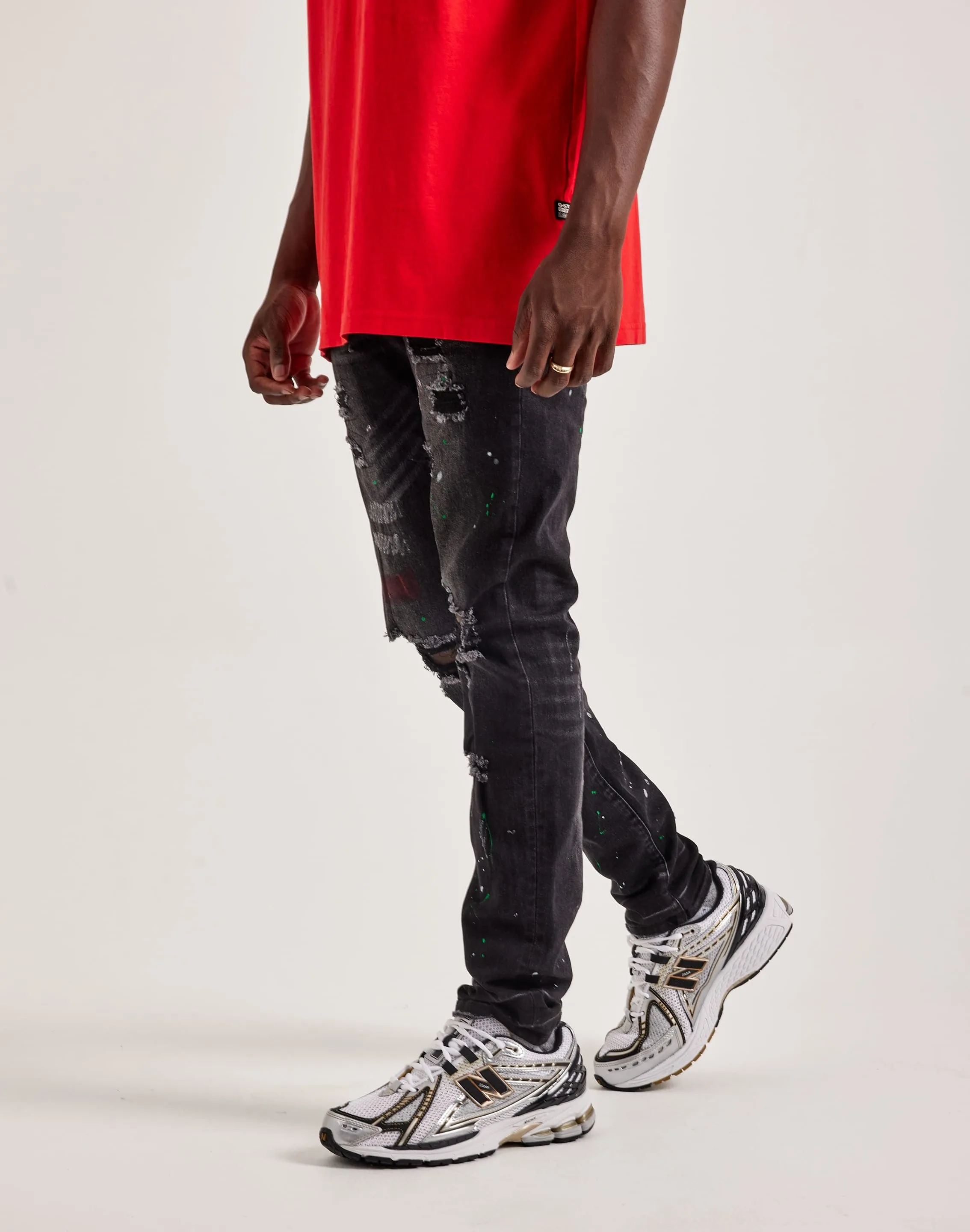 Crysp Denim Distressed Denim Jeans