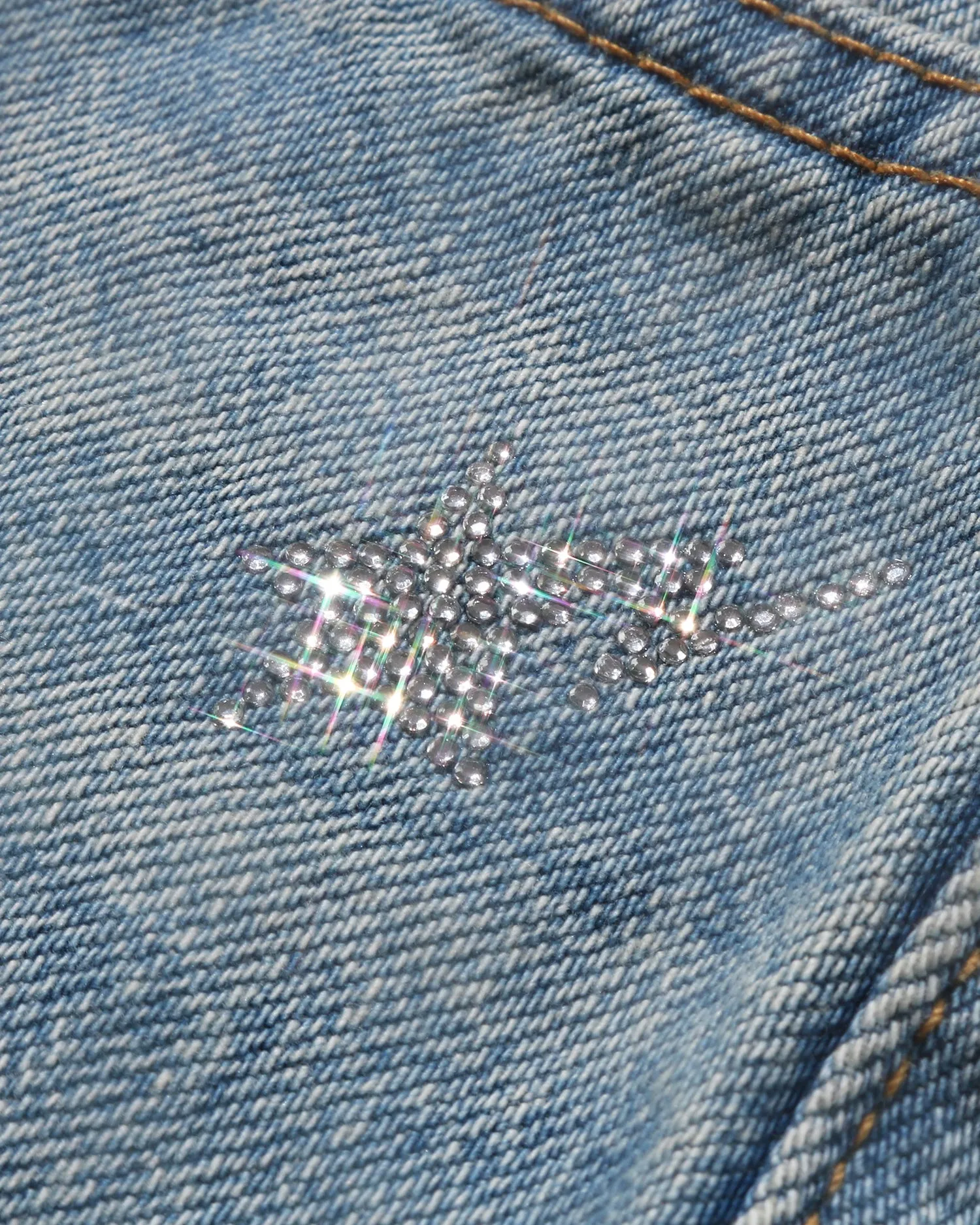 Crystal Ape Head Denim Shorts