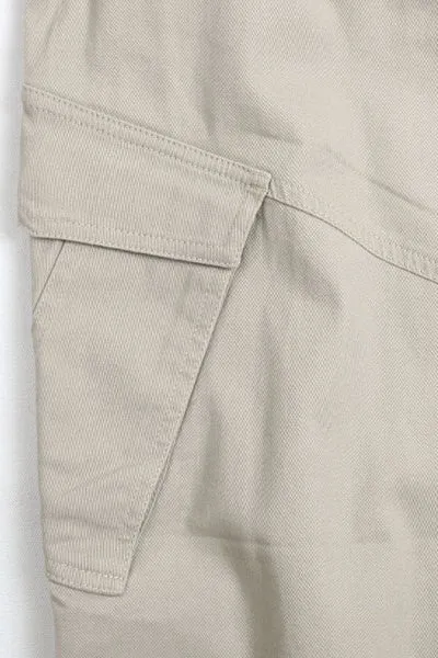 Cuffed Drawstring Jogger Pants Light Tan