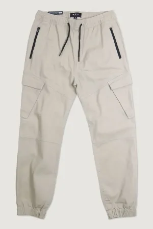 Cuffed Drawstring Jogger Pants Light Tan