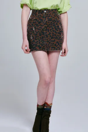 Dani Leopard Print Mini Skirt