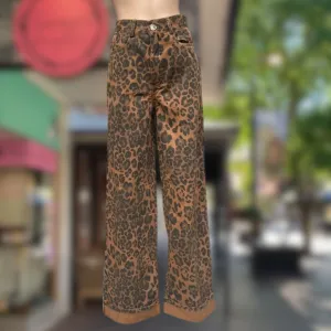 Dark Leopard Cuffed Jeans - By Frankie