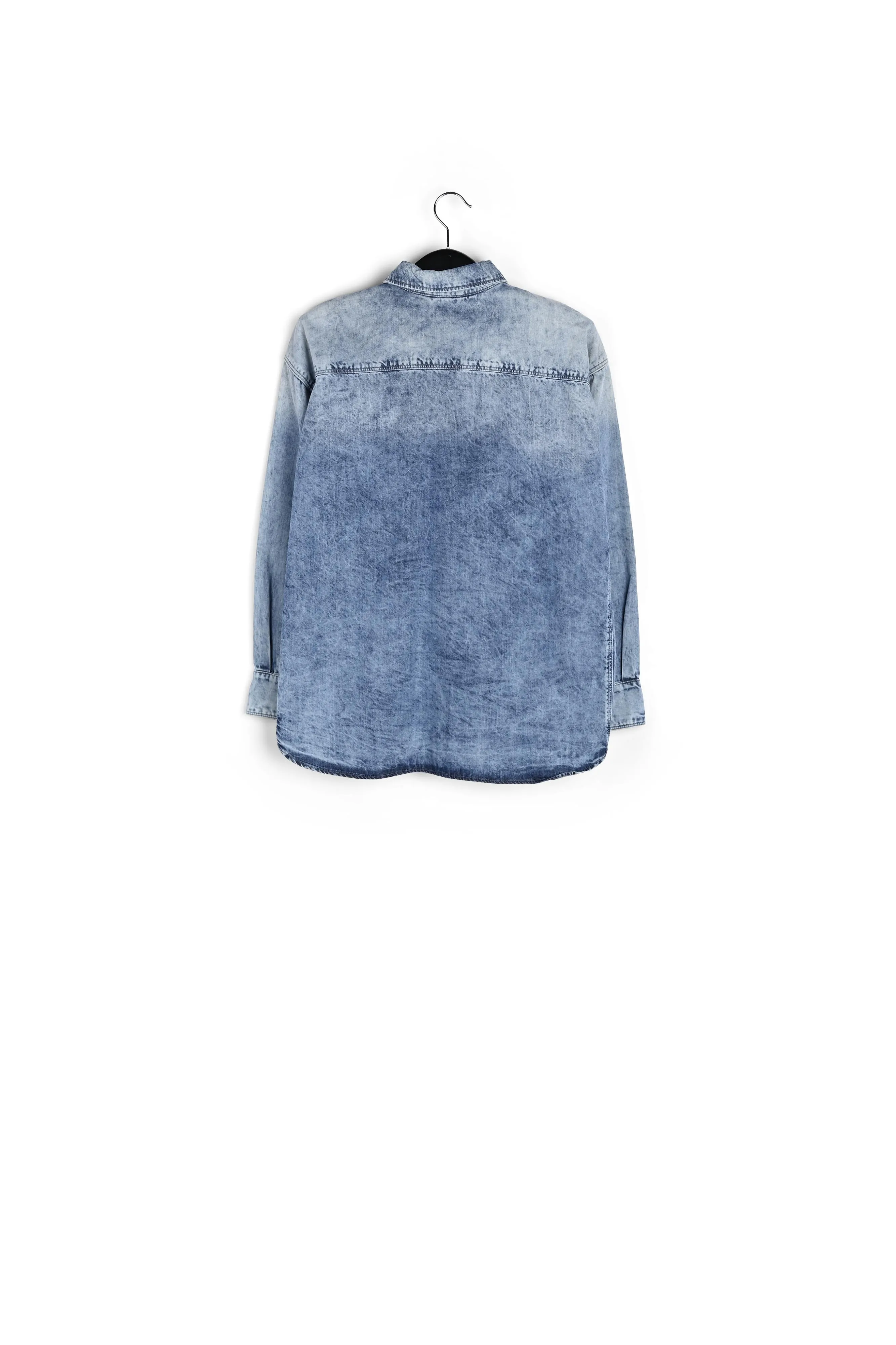 Denim blue oversized cotton shirt