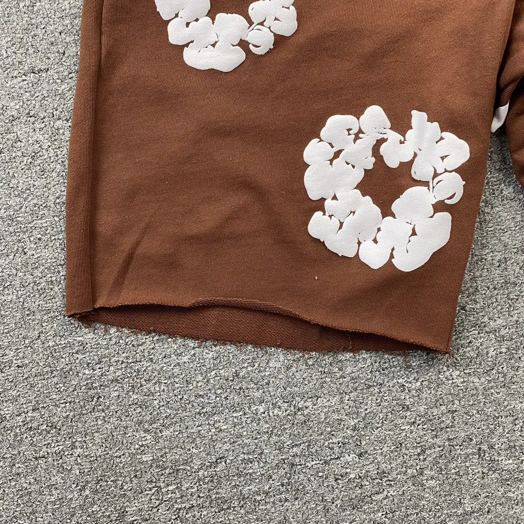 DENIM TEARS COTTON WREATH SHORTS BROWN