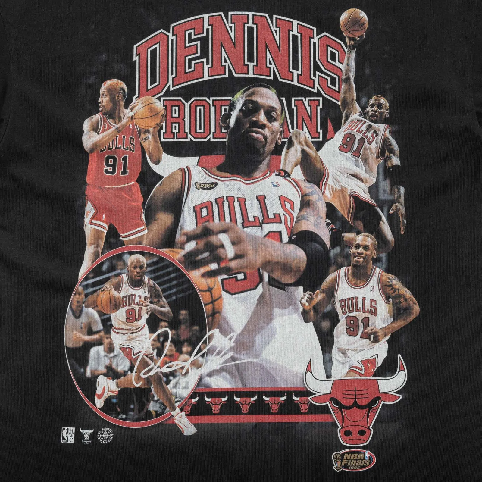 Dennis Rodman Chicago Bulls Player Graphic T-Shirt - Black