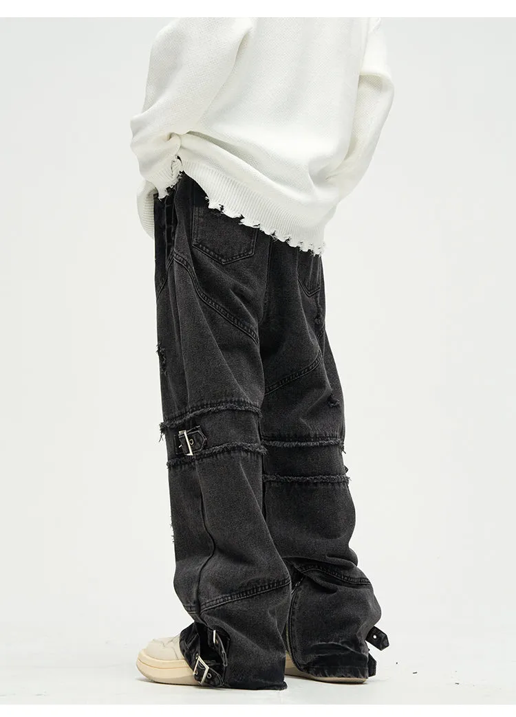 Destroyed Buckled Jeans