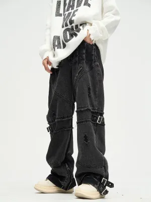Destroyed Buckled Jeans
