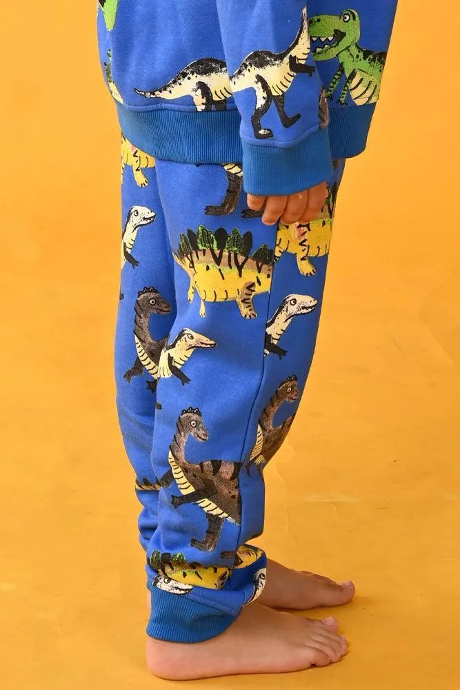 DINOSAUR FLEECE JOGGER - BLUE