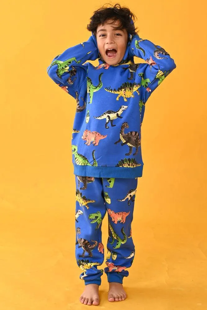 DINOSAUR FLEECE JOGGER - BLUE