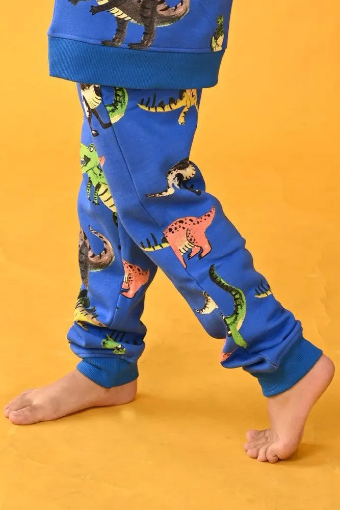 DINOSAUR FLEECE JOGGER - BLUE