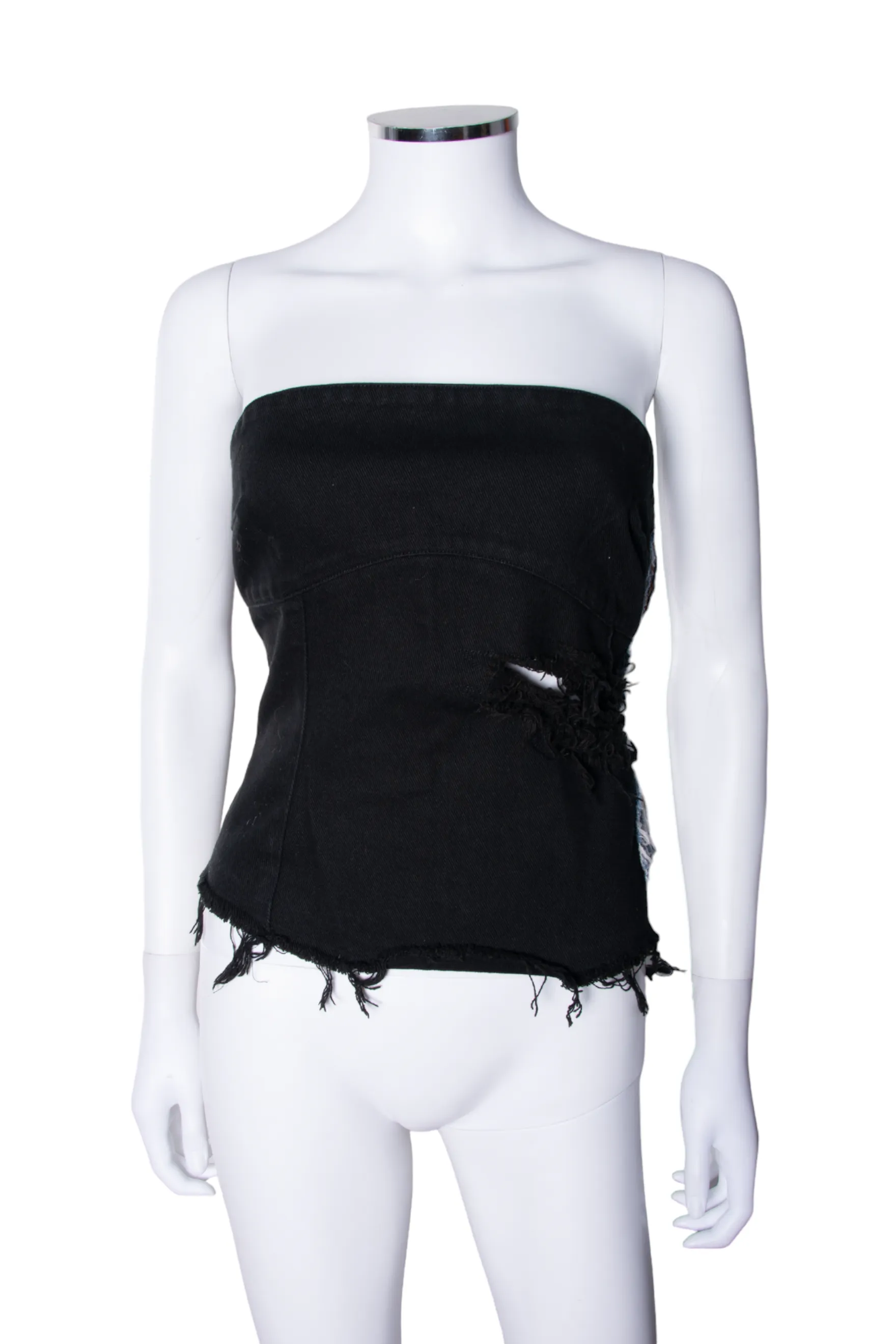 Distressed Corset with Giraffe Embroidery