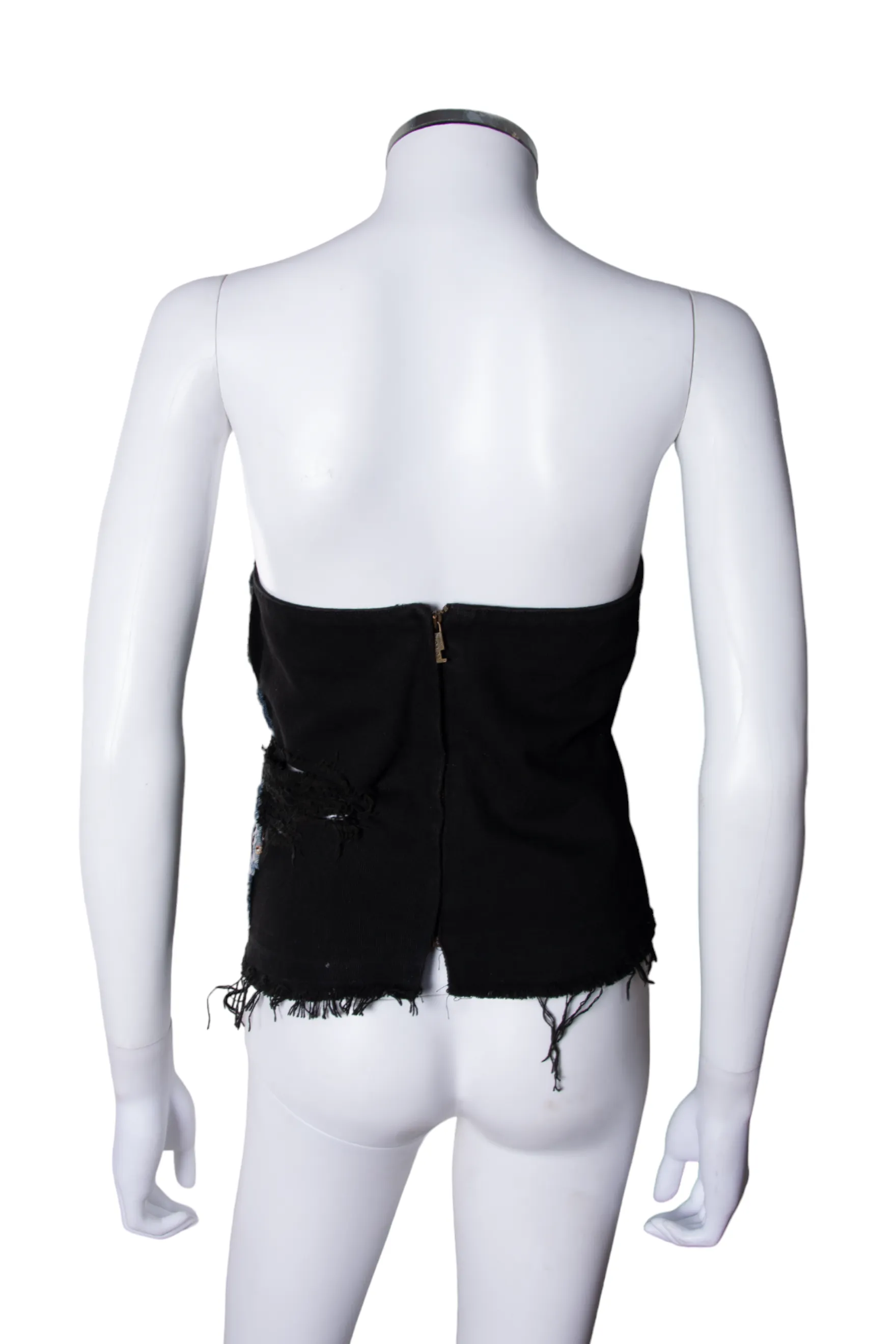 Distressed Corset with Giraffe Embroidery