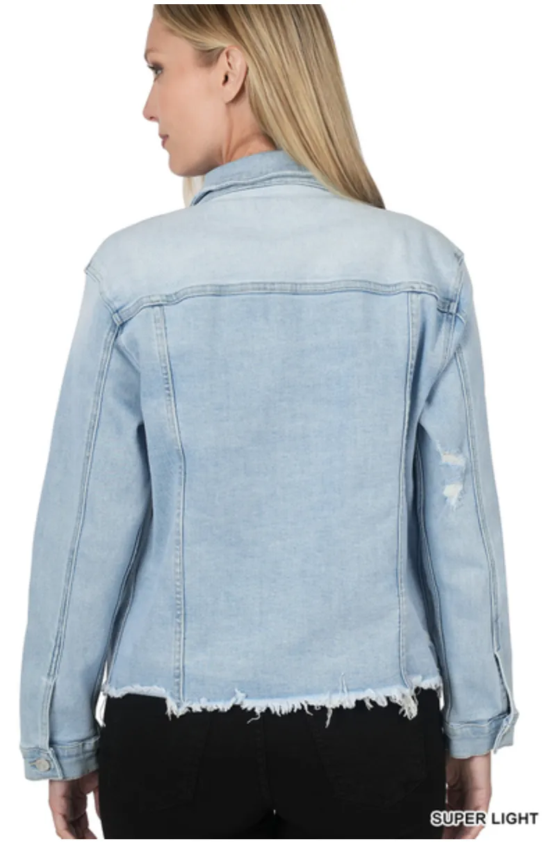 Distressed Denim Jacket-2 Colors Available