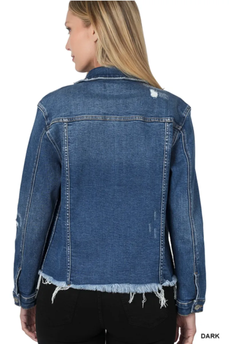 Distressed Denim Jacket-2 Colors Available