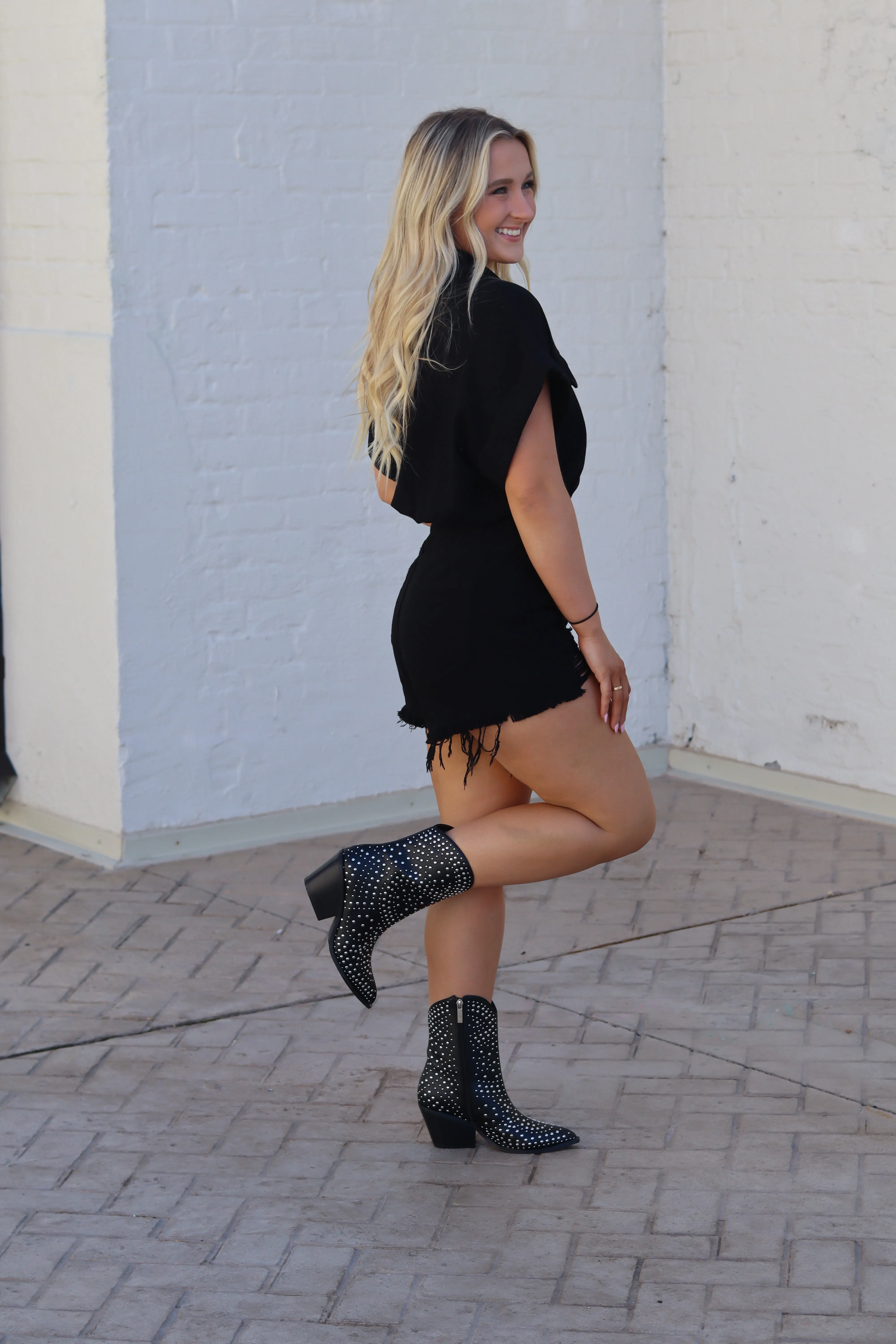Distressed Denim Romper