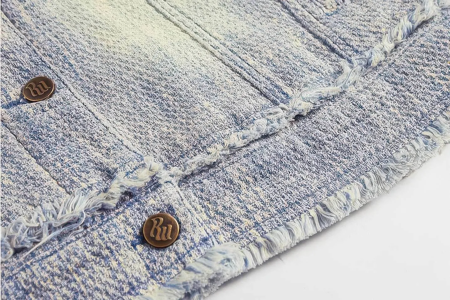 Distressed Denim Vest - Washed Rivet & Frayed Hem Design