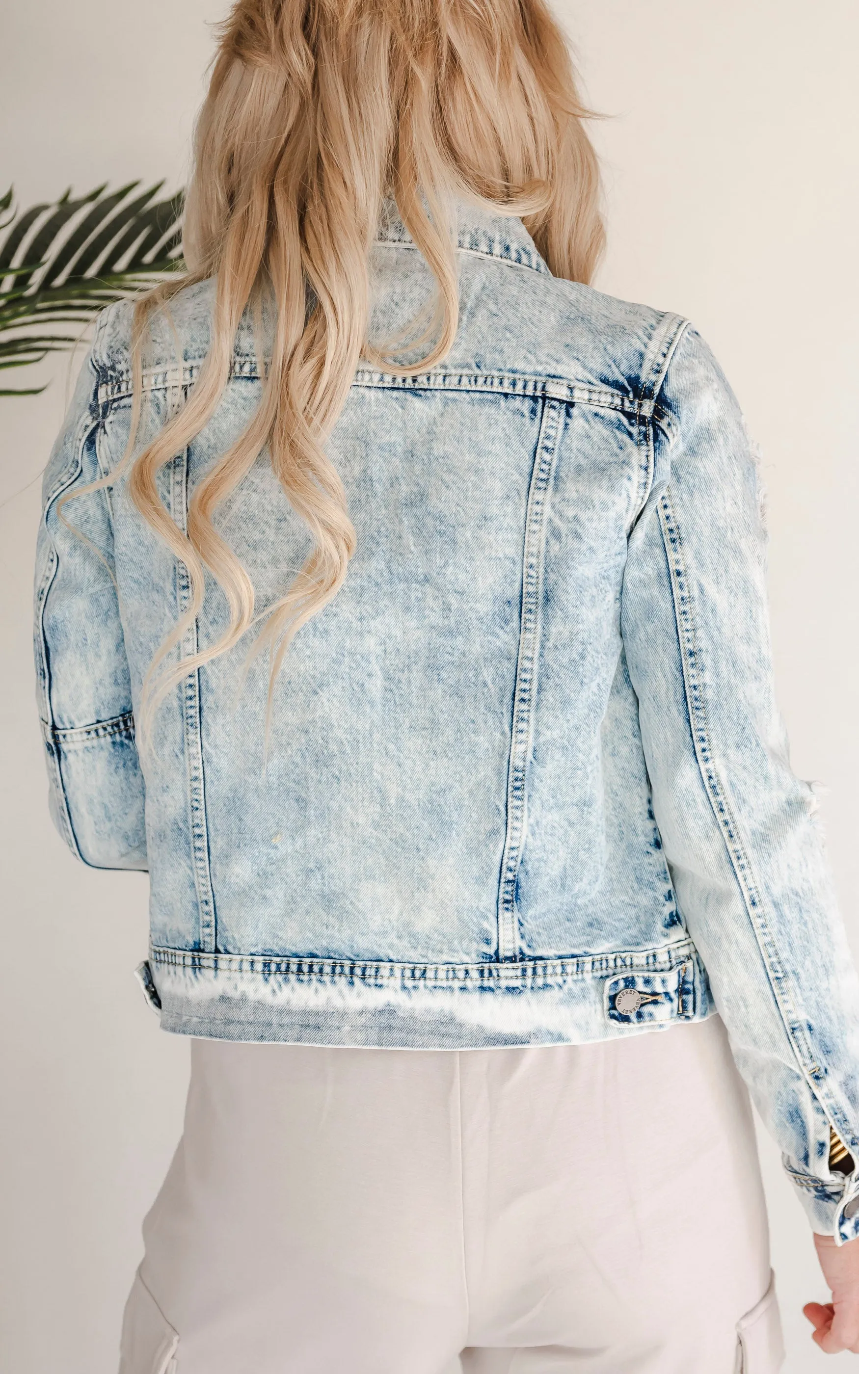 Distressed Medium Wash Denim Jacket