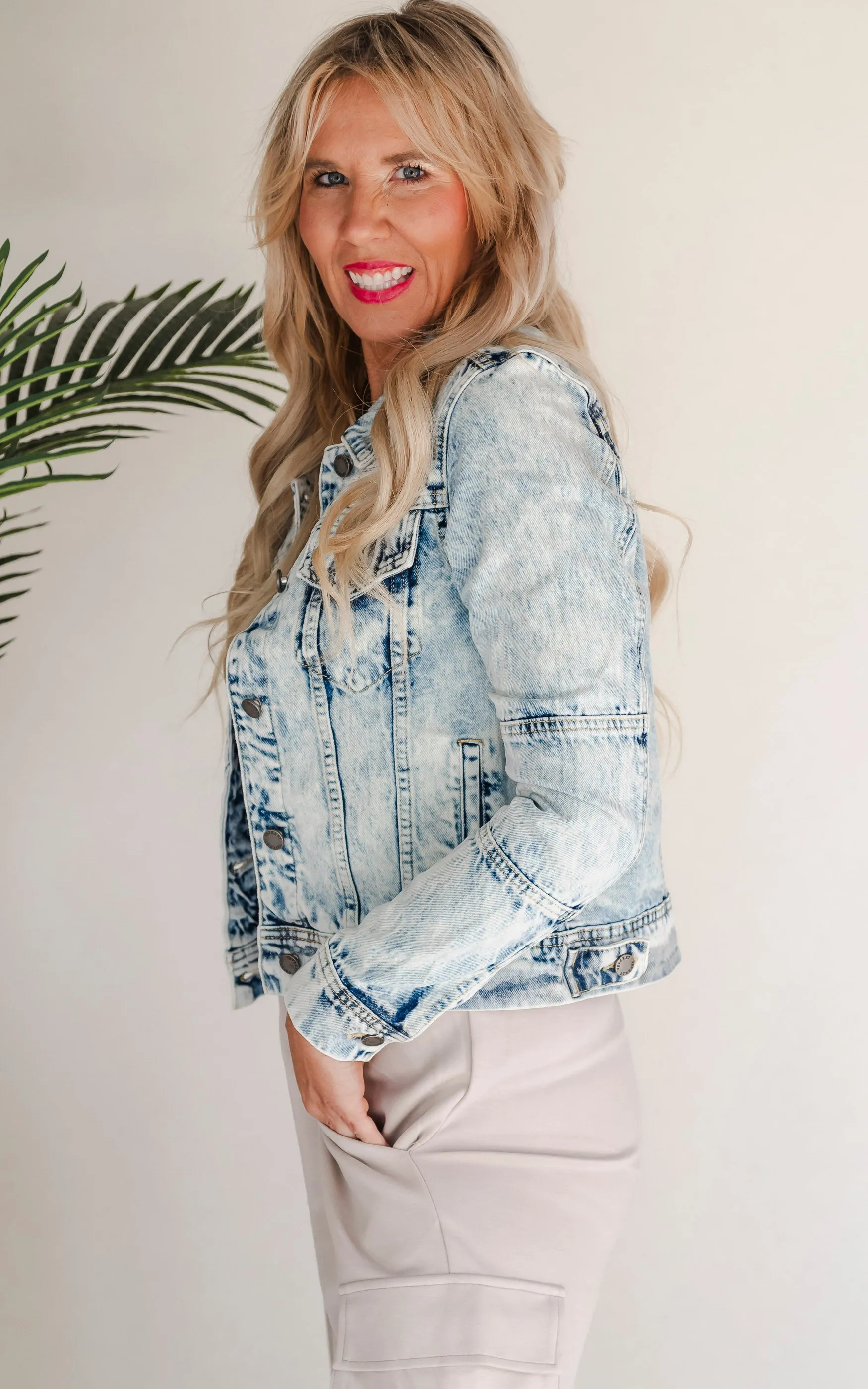 Distressed Medium Wash Denim Jacket