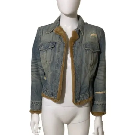 Dolce & Gabbana size M Mink Lined Denim Jacket